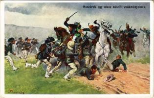 Huszárok egy olasz zászlót zsákmányolnak / WWI Austro-Hungarian K.u.K. military art postcard, hussars capturing an Italian flag. Emge Nr. 146. s: Hanusch (EK)