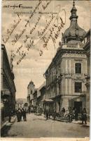 1911 Temesvár, Timisoara; Lonovics utca, Hungária szálloda. Moravetz Testvérek kiadása / street view, hotel (EB)