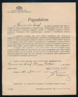 1939 Budapest Székesfővárosi Közlekedési Részvénytársaság fogadalom, pecsételt, aláírt, hajtott.