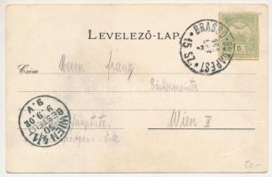 1902 Nagyvárad, Oradea; Bihar vármegye címere, templom. Athenaeum R.T. kőnyomdája / coat of arms, ch...