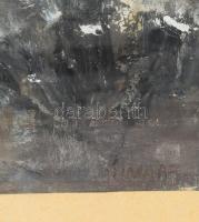 Timár József (1940-): Atmoszférikus táj. Olaj, papír, jelezve jobbra lent. Üvegezett fakeretben, 32x...