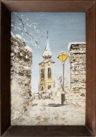 Losonci Lilla (1930-): Szentendrei részlet. Olaj, farost, jelzett. Fakeretben, 30×20 cm