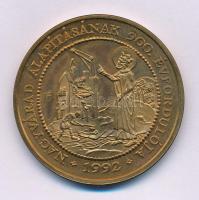 Lebó Ferenc (1960-) 1992. "László király szentté avatásának 800. évfordulója / Nagyvárad alapításának 900. évfordulója" bronz emlékérem (42,5mm) T:AU (eredetileg PP) patina