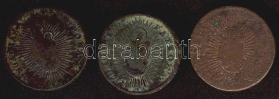 1763,1765,1766 Rézdénár (3x) M.Theresia T:3/4+