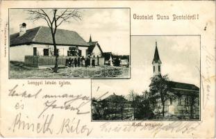 1907 Dunaújváros, Dunapentele, Sztálinváros; Római katolikus templom, Lengyel István üzlete és saját kiadása (EB)
