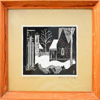 Zoltán Sándor (eredeti neve: Balássy Zoltán; 1943-2015): Téli táj Ráckevén. Rézkarc, papír, jelzett,...