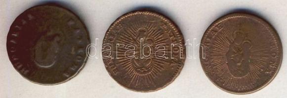 1763,1766 Rézdénár (3x) M.Theresia T:3/4+