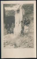 1927 A Budapest melletti Holdvilágárok alsó vízesése megfagyva, feliratozott fotólap