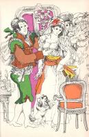 Bognár Árpád (1931-2004) Munkácsy-díjas grafikusművész hét színes, részben aláírt illusztrációja Bea...