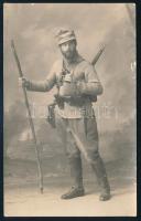 1914 Hegyi vadász fotója, Zelesny Károly pécsi fényképész pecsétel jelzett fotólapja