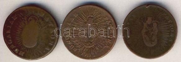 1763,1766 Rézdénár (3x) M.Theresia T:3/4+
