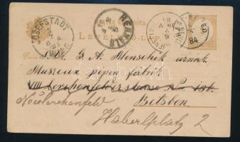 1884 Reijk Mihály nagyenyedi (Erdély) vendéglős levelezőlapja csapok megrendeléséről