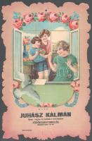 ca 1915 Juhász Kálmán fűszer vegyes és festékárú kerekedése Törökszentmiklós. Reklám karton tábla, litho képpel. Karton, szép állapotban, falra akasztható 23x34 cm