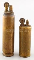 2 db II. világháborús, lőszerből készült öngyújtó 9 cm, 12 cm
