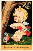 1943 Erehdyksetkin ovat mahdollisia. Paletti-Kortti / Finnish children art postcard s: Arnold Tilgmann (ázott sarok / wet corner)