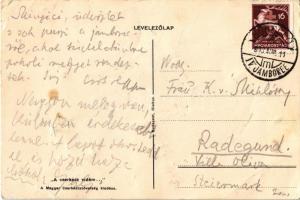 1933 A cserkész vidám. A Magyar Cserkészszövetség kiadása / Hungarian boy scout art postcard s: Márt...