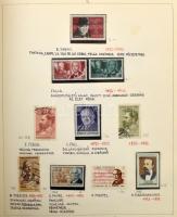 Zeneszerzők motívum gyűjtemény maradvány albumban, több száz darab bélyeg