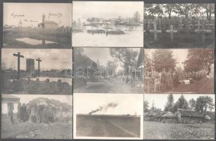 54 db I. világháború idején az erdélyi és román fronton készült fényképek képeslap méretben