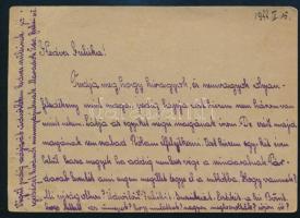 1944 Tábori posta levelezőlap csendőrtől