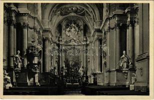 Jászó, Jászóvár, Jasov; Zámok kostol nútra. Nákl. Bratia Nuchomovic / Vártemplom (Premontrei kanonokok prépostsága) belső, oltár / Premontré provostry, castle church, interior, altar