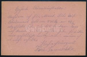 1917 Tábori posta levelezőlap "K.u.K. Inf. Rgt. No.87. XV. Feldkomp" + "FP 393 a"...