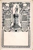 Witwen und Waisenfond des Bos-Herc. Inf. Reg. No. 1. 1914-1916 / WWI Austro-Hungarian K.u.K. military art postcard, Bosnian-Herzegovinian Infantry Regiment Nr. 1. Art Nouveau, floral (gyűrődésk / creases)