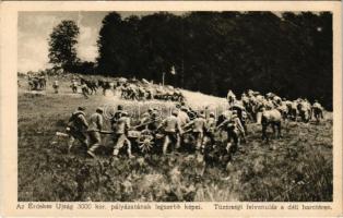Tüzérségi felvonulás a déli harctéren. Az Érdekes Újság kiadása / WWI K.u.K. military. artillery on the Southern front (EK)