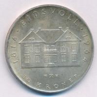 Norvégia 1964. 10K Ag "Alkotmány 150. évfordulója" kapszulában T:XF, patina Norway 1964. 10 Kroner Ag "Constitution Sesquicentennial" in capsule C:XF, patina Krause KM#413