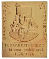 Nagy József (1931-2002) 1976. "II. Rákóczi Ferenc jubileumi emléktúrák 1676-1976 - Spartacus Turisták" aranyozott Al emlékplakett fóliatokban. Szign.: Nagy J. (49x40mm) T:XF