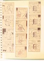 ca 1930 Bonzó kutya képregények kivágva, a Pesti Hírlap magazinjából, 20 oldalas albumban, Bonzó kutya 60 kalandja