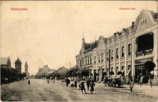 1913 Mátészalka, Kossuth utca, zsinagóga, Feldman Mátyás fia, Frankl Albert üzlete. Weisz Lajos kiadása (EB)