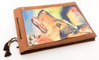 Retro album: színészek, hangulatok. 1970-es évekbeli Képes Újság színes címlapok, 52 db, 48 oldalas almbumba ragasztva, rajtuk színészek, sportolók, képzőművészek fotói, portréi, Latinovits, Törőcsik, Ruttkai, Gagarin, Pelé, Berkes, Papp Laci, stb. + egy csomag kapcsolódó cikk, kivágás.