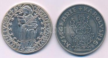 Svájc / Bern 1493(1968) Tallér fehérfém utánveret (42,5mm) + 1984. (Károly Róbert) "HVNGARIAE KAROLVS REG / Szécsény mezővárosi rangra emelése emlékére 1334-1984" kétoldalas ezüstpatinázott bronz emlékérem (42,5mm) T:AU Switzerland / Bern 1493(1968) Thaler white metal restrike (42,5mm) + 1984. "HVNGARIAE KAROLVS REG / Szécsény mezővárosi rangra emelése emlékére 1334-1984" two-sided silver plated (metal aged) bronze commemorative medallion (42,5mm) C:AU