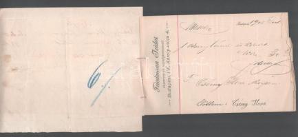 1905 9 db régi számla, szecessziós, judaika témájú is . Fried, Friedmann, Kosch cégek, elegáns és jó...