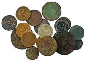 Vegyes fillér és krajcár tétel, benne: 1780K 1kr Cu + 1800E + 1800S 3kr Cu (2xklf) + Ausztria 1781A 1kr Cu + 1899-1927. 1f - 20f (8db) + 1946. 10f Al-bronz (2x) + 20f Al-bronz + 1950. 10f Al-bronz + 20f Al-bronz T:VF,F, patina