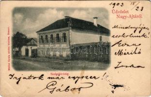 1902 Nagyajta, Aita Mare; Szolgabíróság. Müller Gyula utódai kiadása (Brassó) / court (EK)