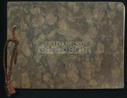 ca 1930 Budapest képes album Sárközi Nádasdi Elemér 12 db fénnyomatával 17x13 c, Zsinórfűzött papírkötésben