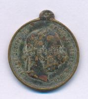 1895. "Zu erinnerung an d. Königs Manöver in Ungarn / Franz Joseph Kaiser v. Öster. K. Ung. (A király magyarországi manővereinek emlékére / Ferenc József Ausztria császára és Magyarország királya)" bronz emlékérem füllel (29mm) T:VF