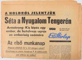1969 Ember a Holdon 2 db Esti Hírlap azonos száma és dátum de részben eltérő tartalommal.