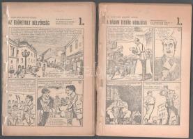 ca 1970 Rejtő Jenő képregények 2db első kiadások első kiadások Korcsmáros Pál rajzaival, Az előretolt helyőrség, A három testőr Afrikában. Füles újságokból kiszedett képregények összetűzve.