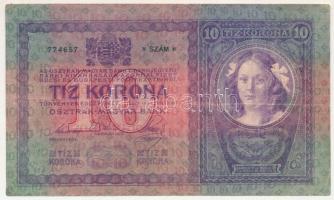 1904. 10K "2984 774657" T:F,VG, tépődés (ragasztónyom) a hátlapon Adamo K10