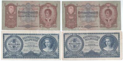 1932-1946. 10P - 1.000.000BP (6xklf, 9db) T:F, javarészben szép papír
