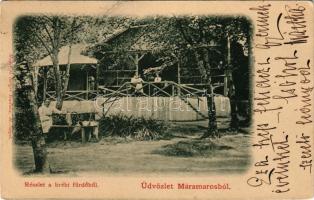 1901 Bréb, Breb (Máramaros, Maramures); részlet a brébi fürdőből. Mayer és Berger kiadása / spa, bathhouse (r)