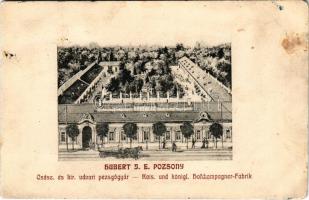 1908 Pozsony, Pressburg, Bratislava; Hubert J. E. cs. és kir. udvari pezsgőgyár / Kais. und königl. Hofchampagner-Fabrik / champagne factory (EM)