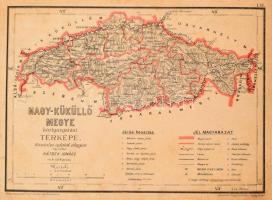 cca 1880-1890 Magyar megyék közigazgatási térképei: 33 db Esztergom, Sáros, Győr, Nagy-Küküllő, Besz...