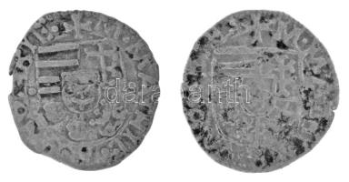 1482-1486K-P* Denár Ag "I. Mátyás" (2x), (0,53g + 0,61g) T:XF,VF, pici kitörés a peremen Hungary 1482-1486K-P* Denar Ag "Matthias I" (2x), (0,53g + 0,61g) C:XF,VF, tiny crack at the edge Huszár: 719., Unger I.: 565c