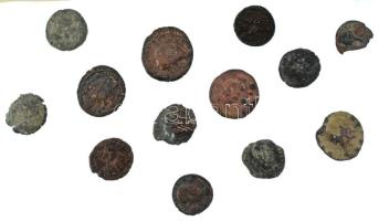 Római Birodalom vegyes 13db-os kisbronz- és bronz tétel (összesen 24,73g) T:F, közte VF Roman Empire mixed 13pcs small bronze- and bronze lot (24,73g at all) C:F, including VF