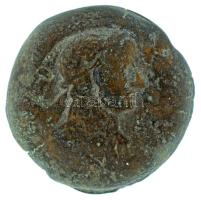 Római Birodalom 109-110 / Traianus / Egyiptom / Alexandria / Drachma bronz (22,65g) T:F Roman Empire 109-110 / Traian / Egypt / Alexandria / Drachm bronze "[TRAIAN S-EV GERM]" Sarapis standing left, holding sceptre within distyle temple, stele at his feet (22,65g) C:F