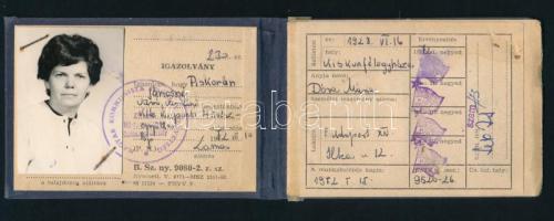 1972-1978 KISZ Központi Művészegyüttes fényképes arcképes igazolványa