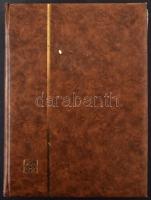 Leuchtturm 32 fehér lapos, 9 pergamencsíkos A4-es berakó barna borítóval, jó állapotban